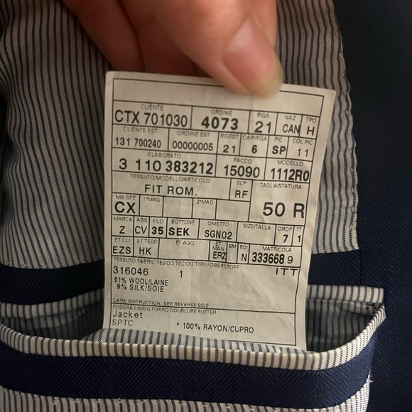 Ermenegildo Zegna Silk and Wool Navy Blazer 50R - Picture 9 of 11